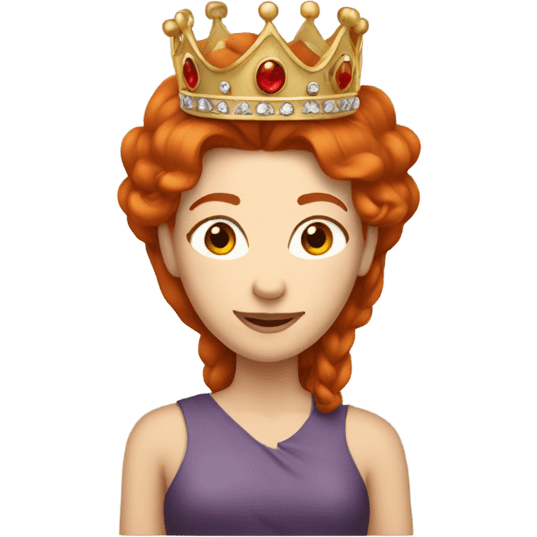 Red haired fair skinned woman with a crown emoji