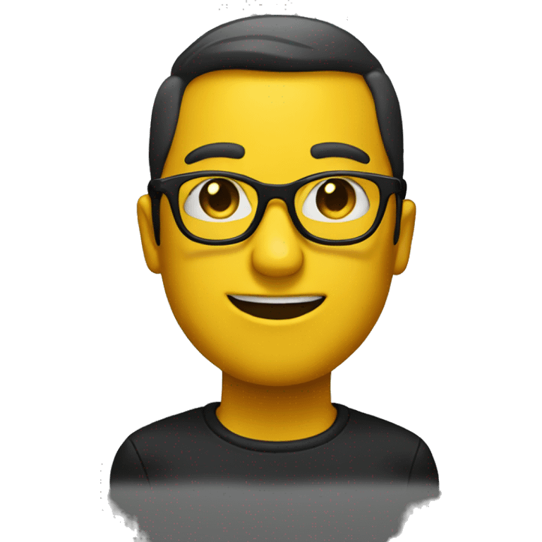 a emoji with sleek black glasses that has yelow skin emoji