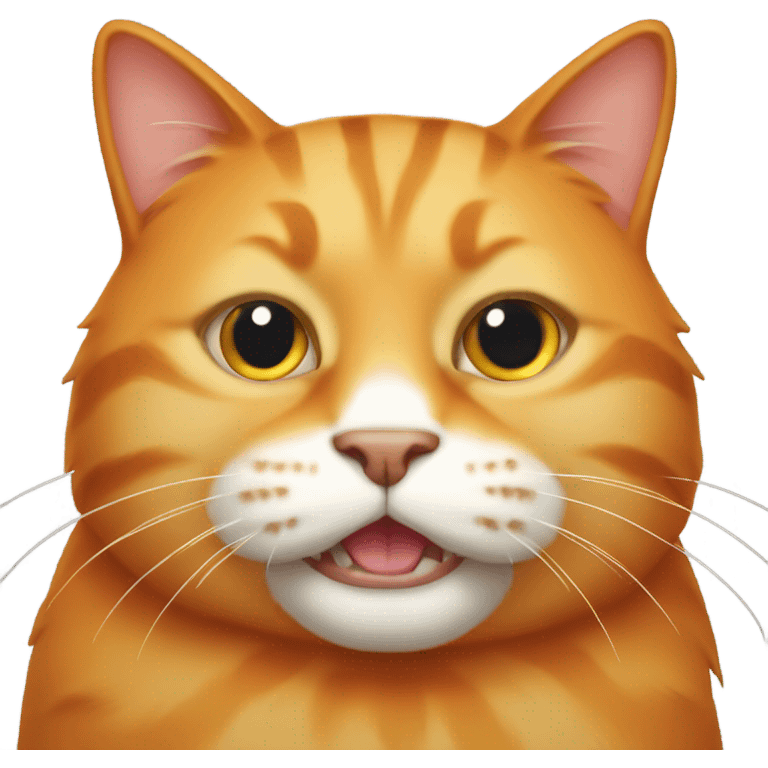 Big Fat orange cat with white mouth emoji