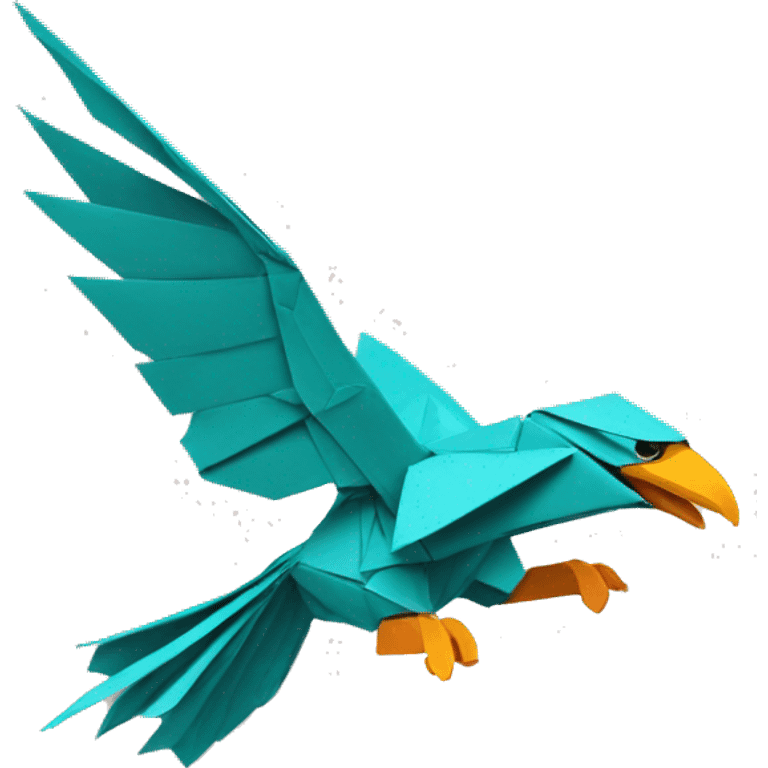 Saffron flying eagle in an origami  emoji