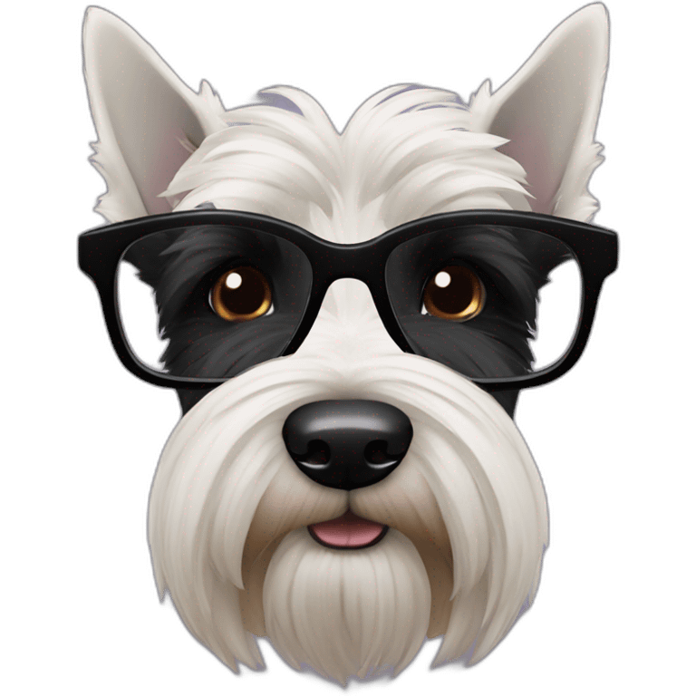 black senior Scottish terrier glasses black emoji