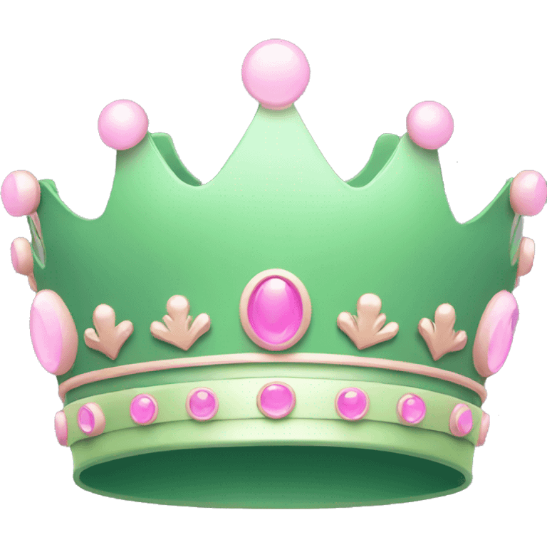 Light green and light pink queen crown  emoji