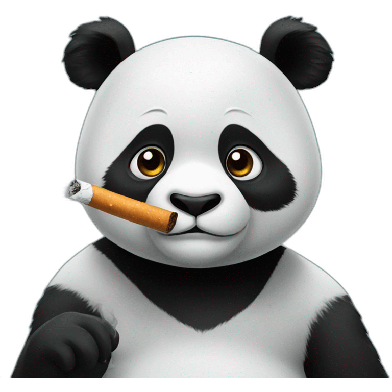 Panda is smoking emoji