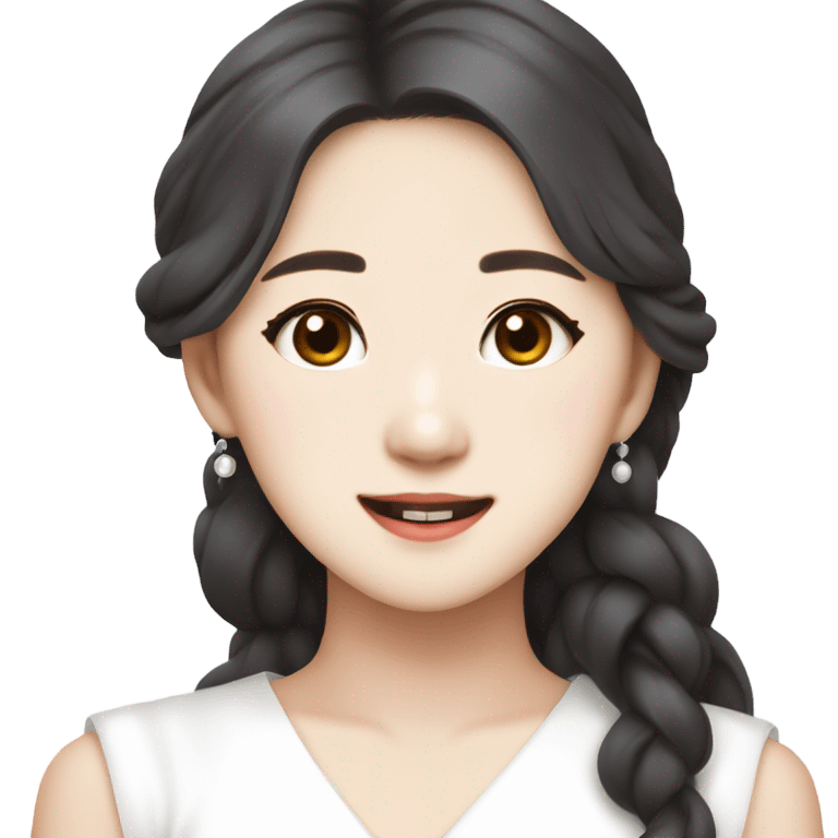 Jang Wonyoung asian kpop cute white girl wearing white dress emoji