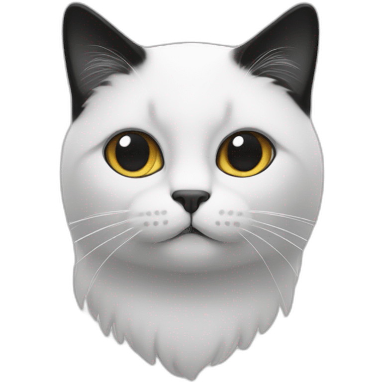 Un chat blanc et noir emoji