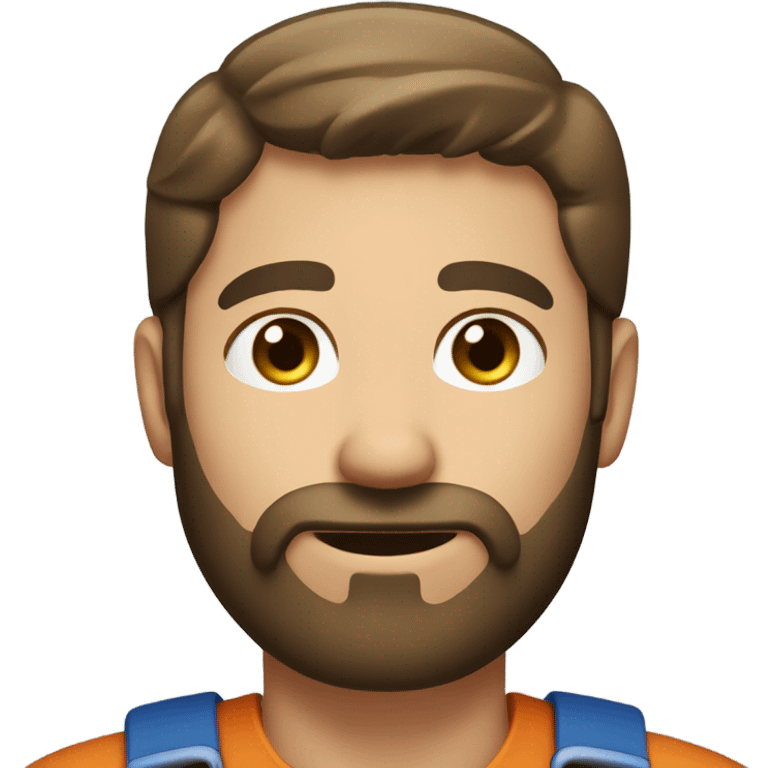 Male farmer, short thin beard (brown hair and BLUE eyes) emoji