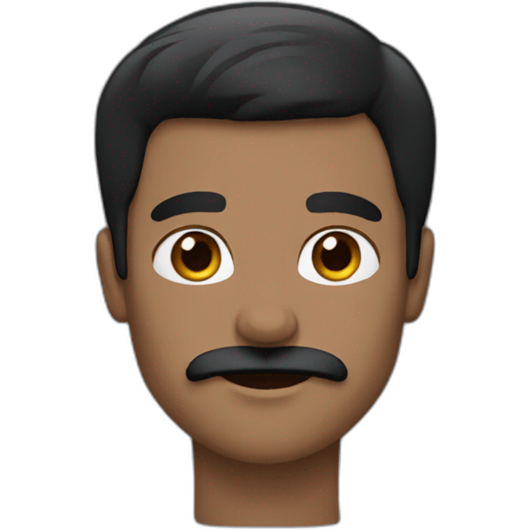 black straight hair guy with modèle black mustache emoji