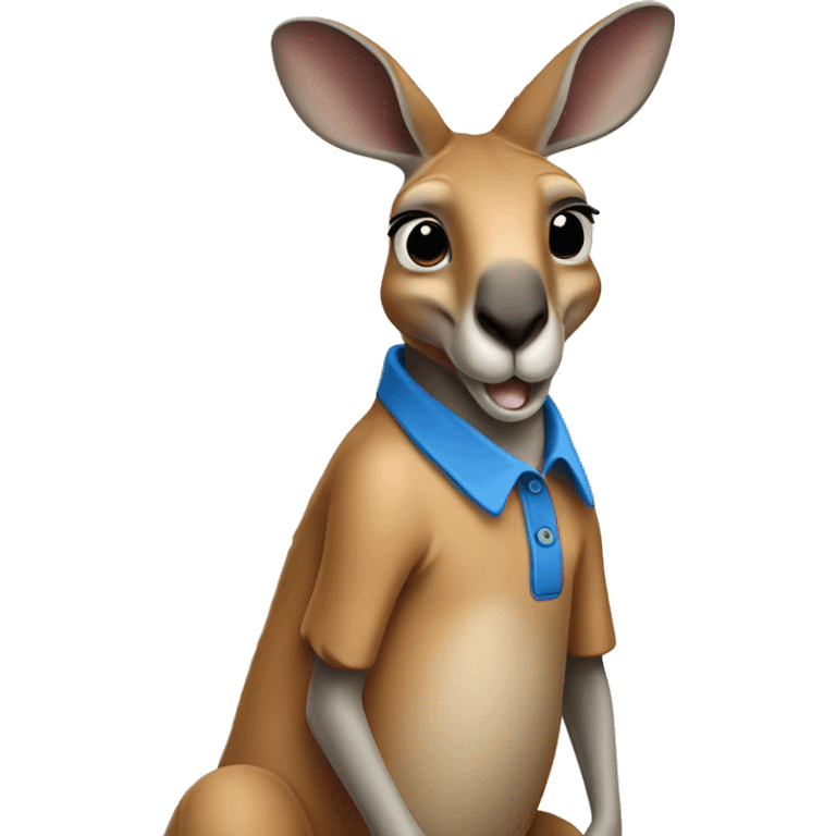 Kangaroo wearing a polo emoji