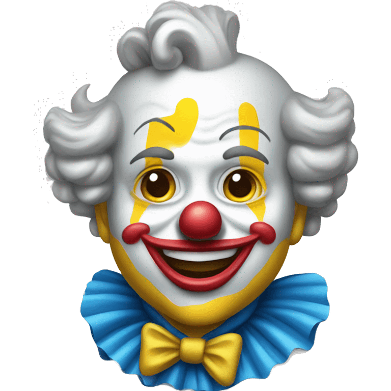 Classic clown from telegram in blue-black-yellow coloring book emoji