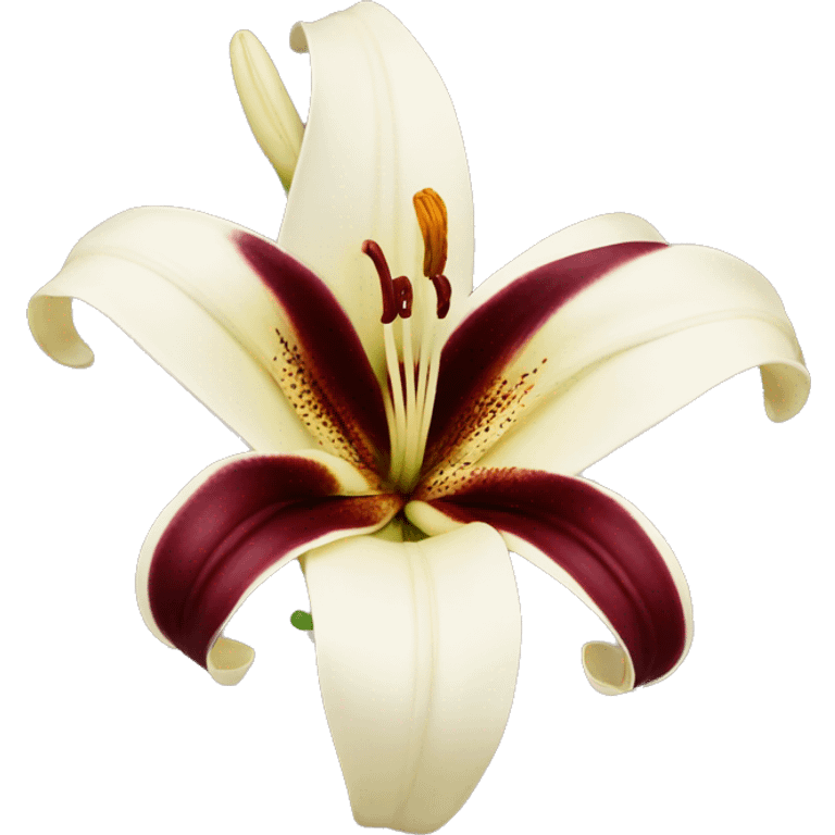 realistic cream and burgundy lily emoji