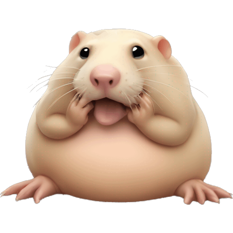 Fat naked mole rat smoking emoji