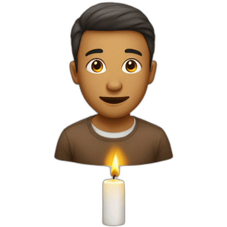 Personne qui souffle une bougie emoji