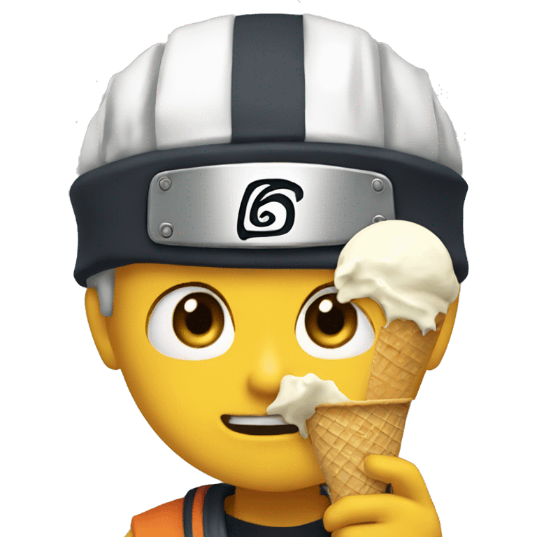 Naruto eating ice cream emoji