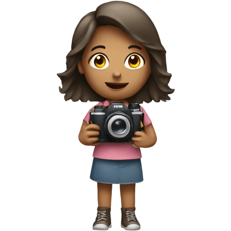 girl with a camera and paper emoji