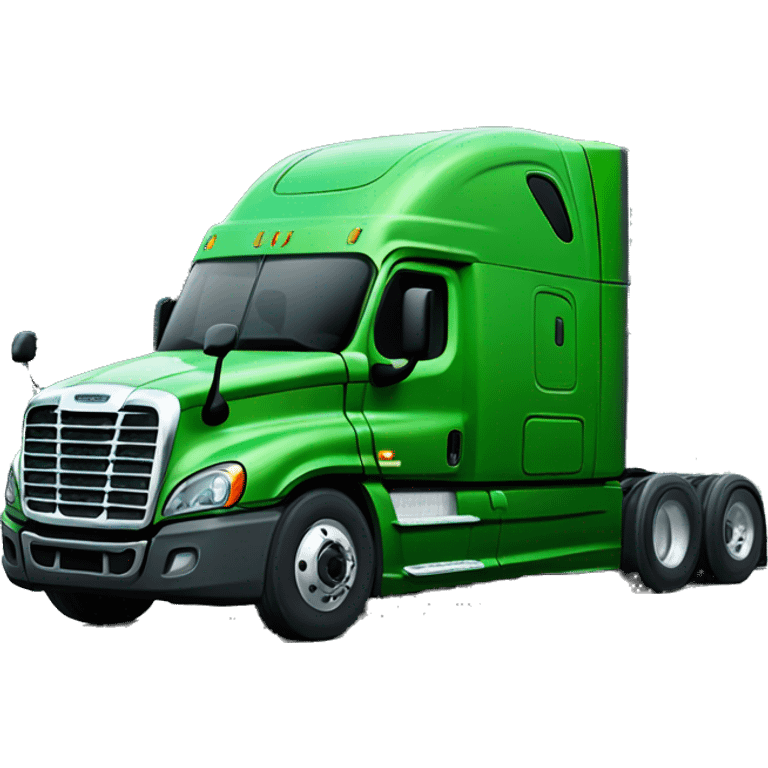 green freightliner cascadia semi-truck  emoji