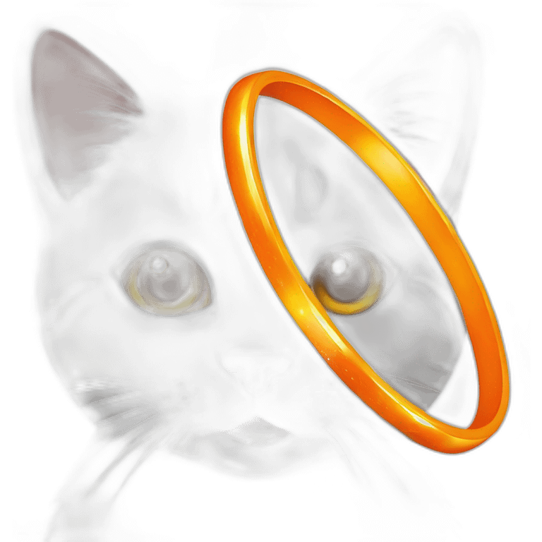 kitty in Shiny orange ring emoji