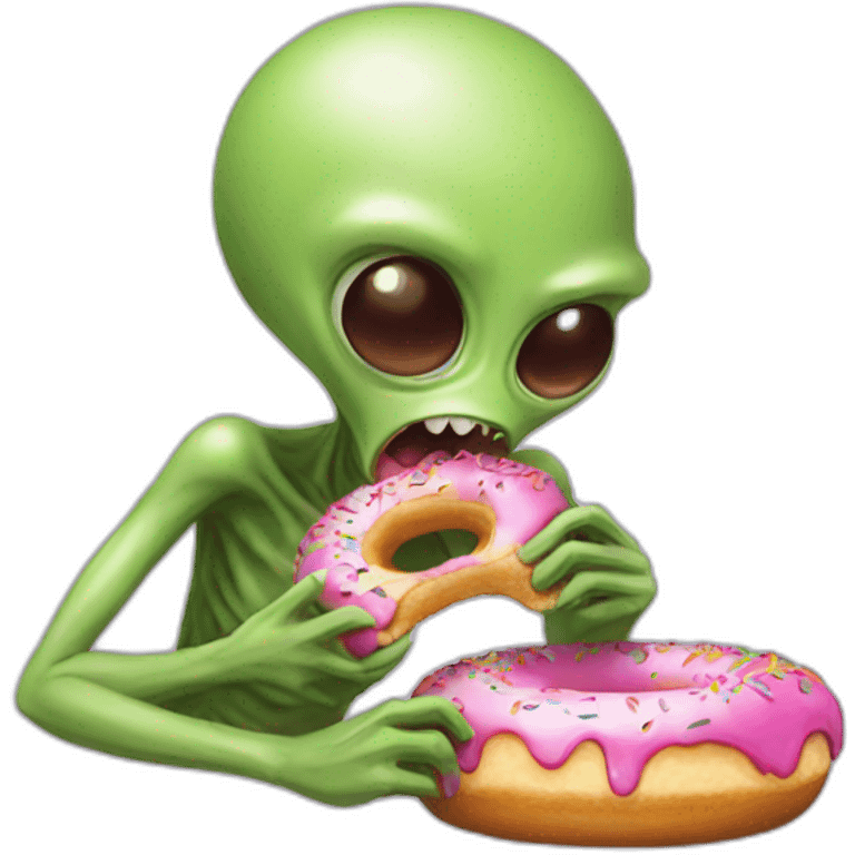 alien eating donut emoji