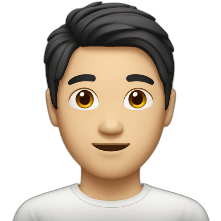 asian male with flow haircut black hair emoji