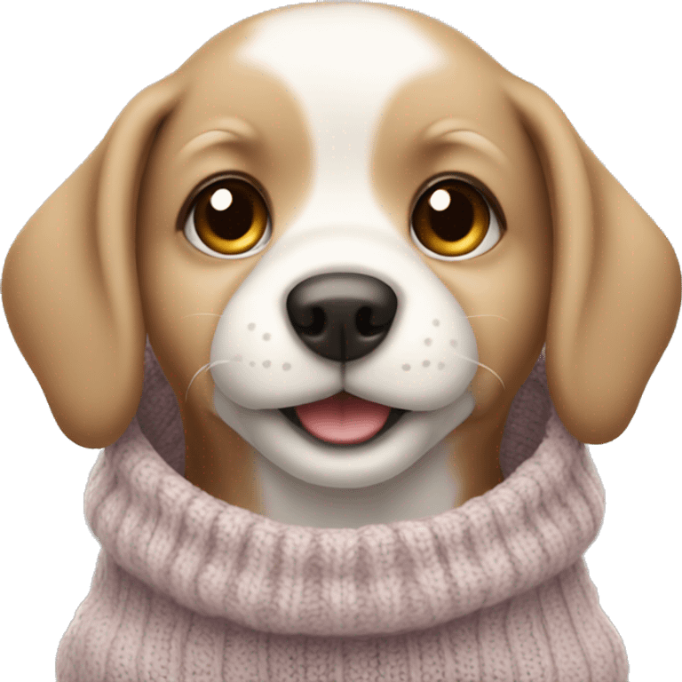 Cute baby dog wearing a cozy sweater emoji