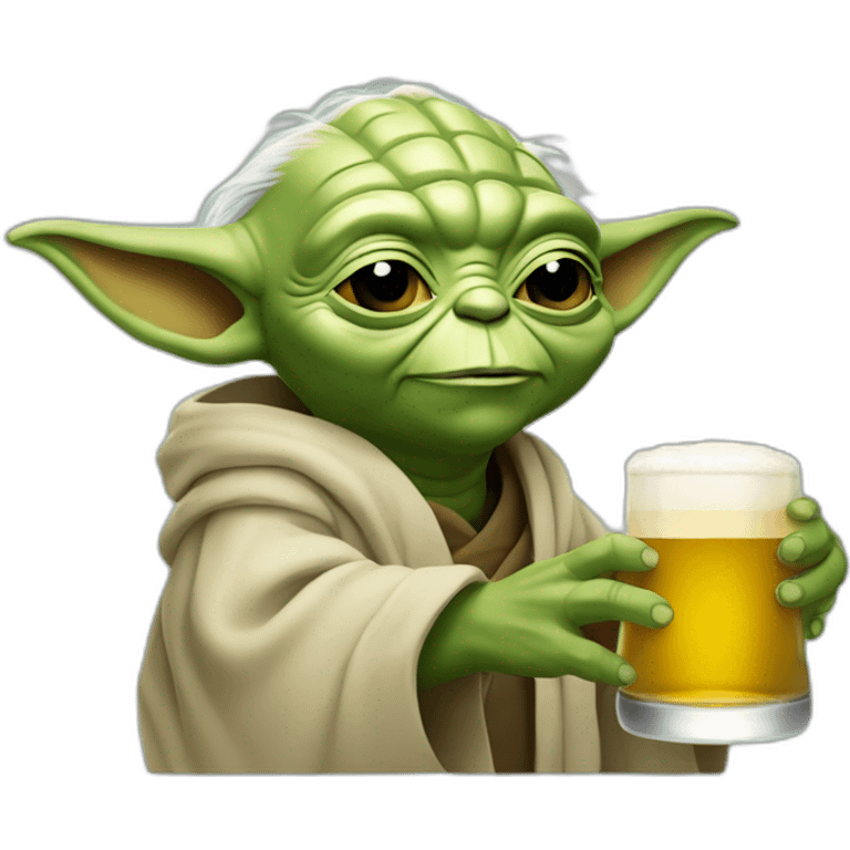 Yoda qui bois une bière emoji