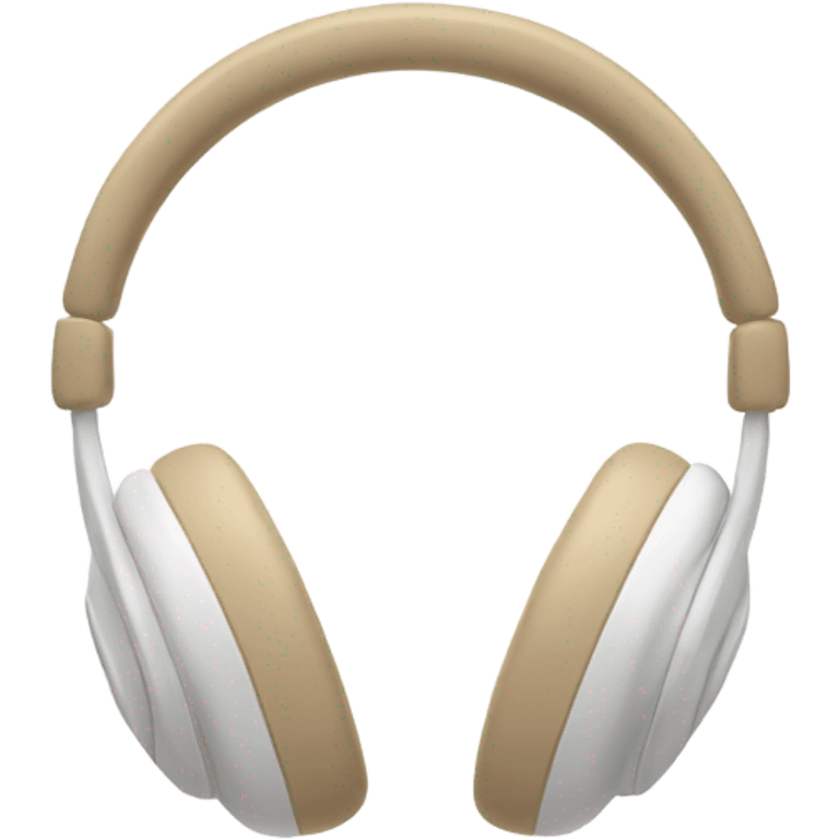 White headphones with beige ear pieces emoji