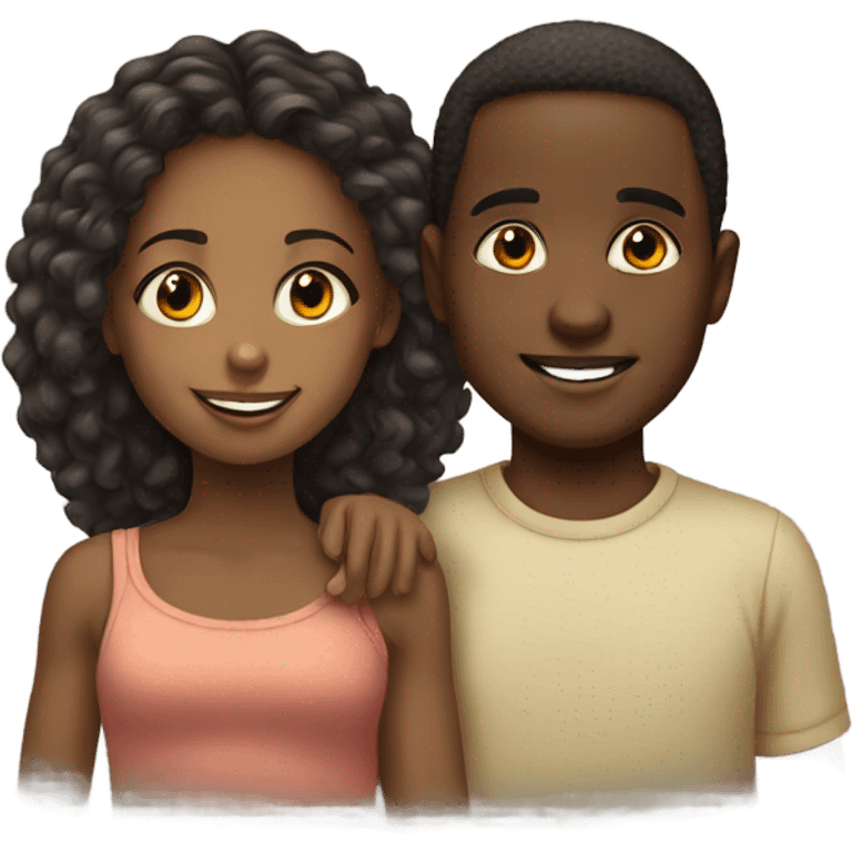 Brother and sister African Americans  emoji