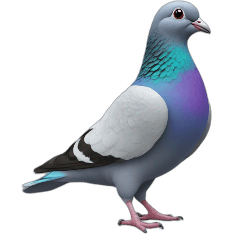 dancing bluebar racing pigeon emoji