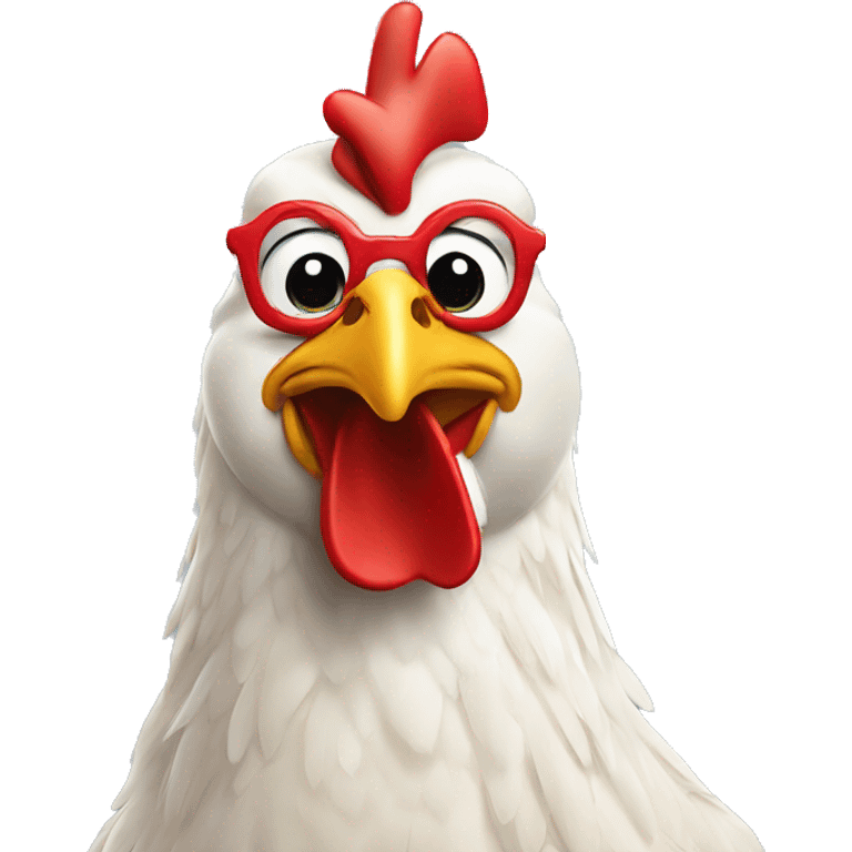 Chicken wearing a schoolback emoji