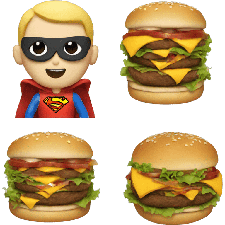 superman eating burger emoji