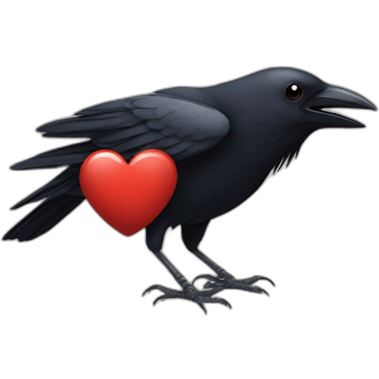 Crow showing heart emoji