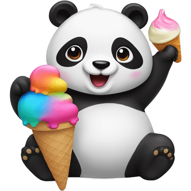 Panda eating ice cream emoji