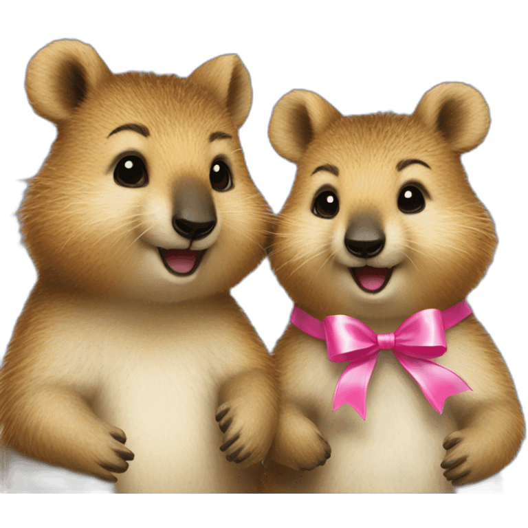 Happy-couple-quokka-the-one-with-pink-ribbon emoji