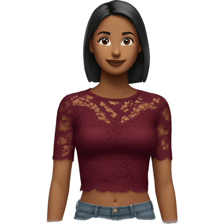 Burgundy lace top  emoji