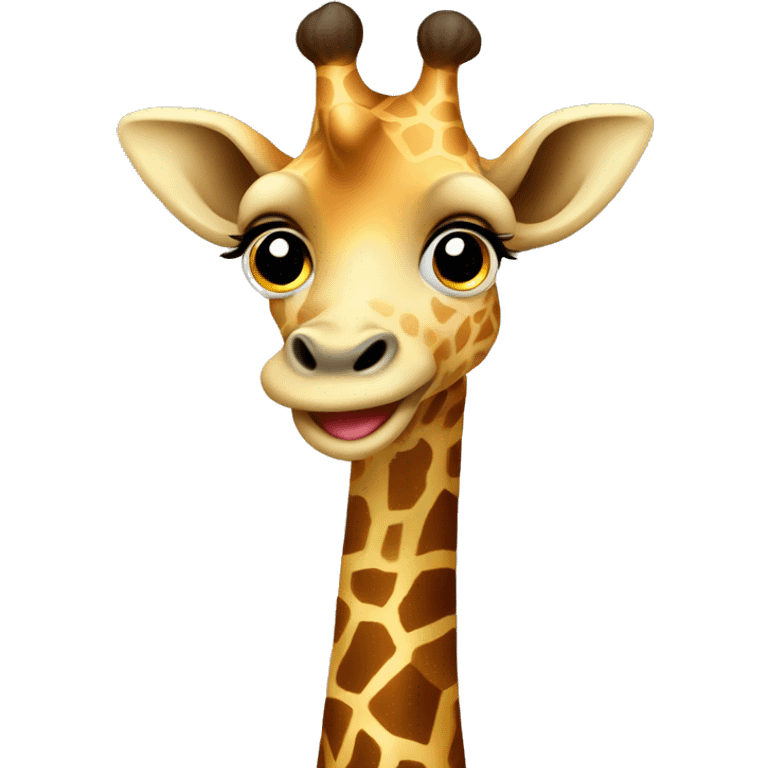 Young happy giraffe  emoji