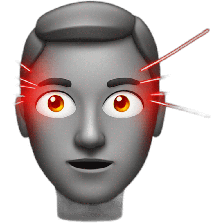 person with red lasers coming out of their eyes emoji