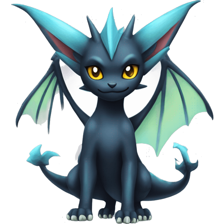 Black Edgy Ethereal Noivern-Vaporeon-Litten full body emoji