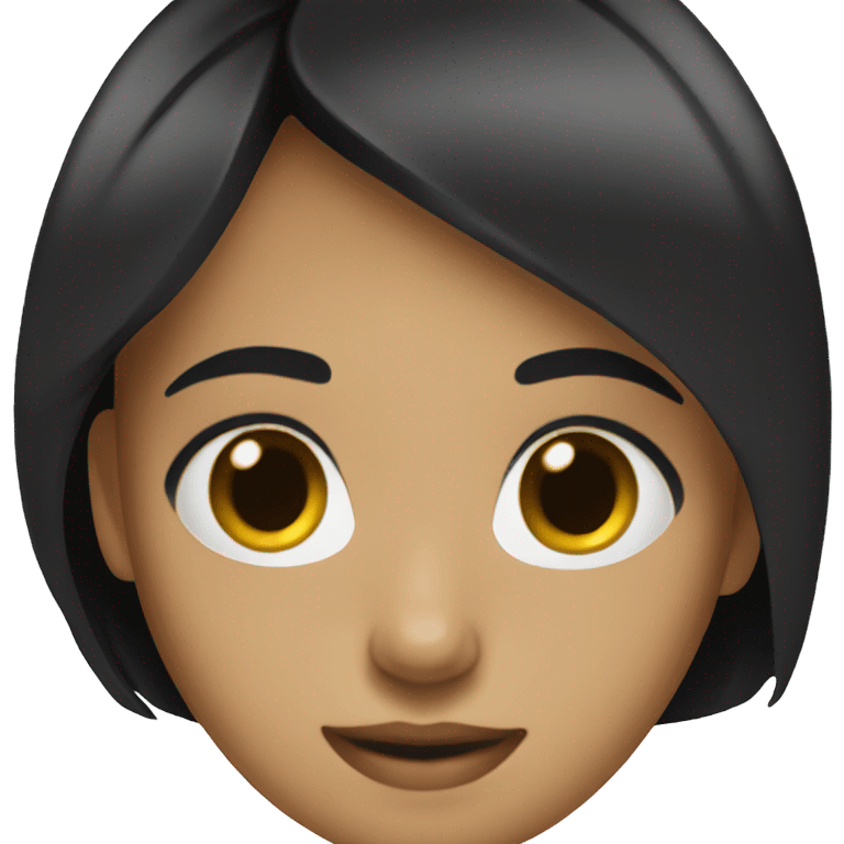 Clean girl with medium layered black hair emoji