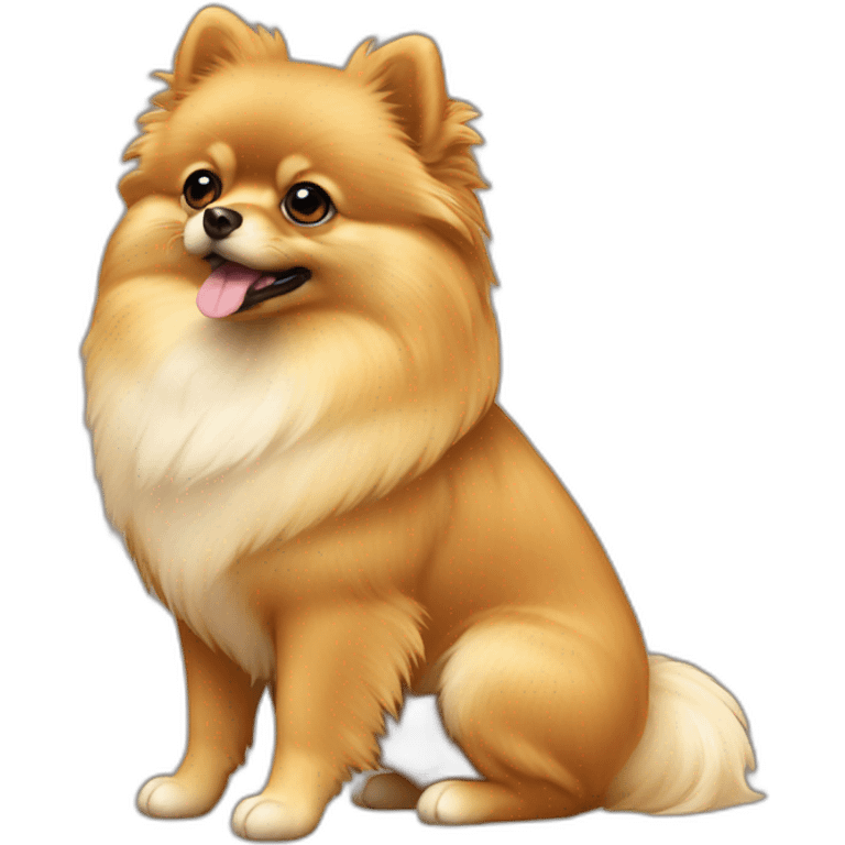 Toy Pomeranian tan colour full body emoji