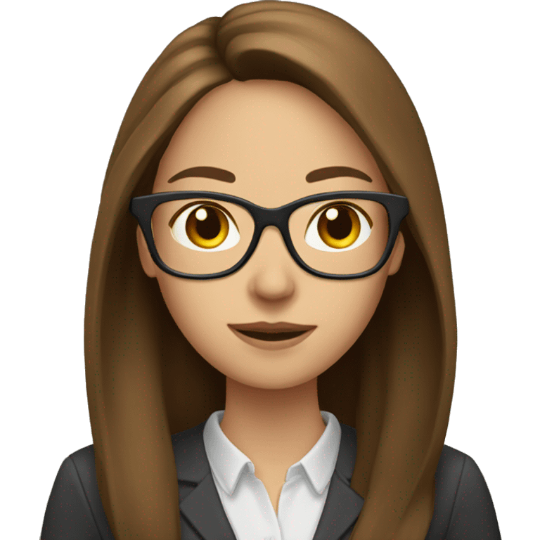 Female teacher long brown hair glasses emoji