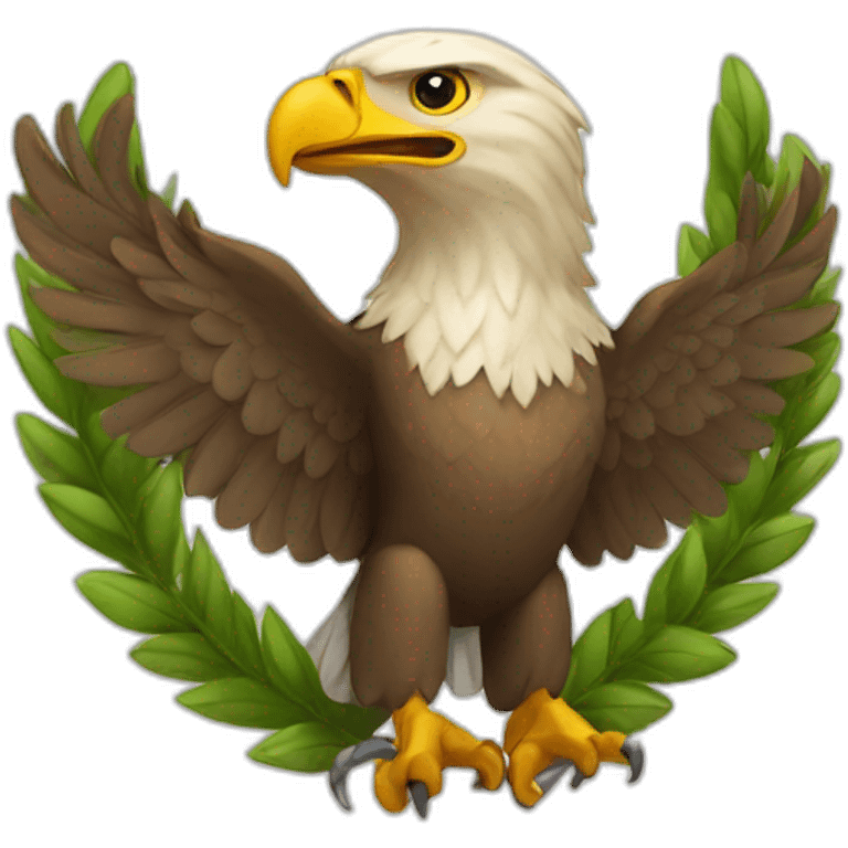 eagle with a laurel wreath underneath emoji