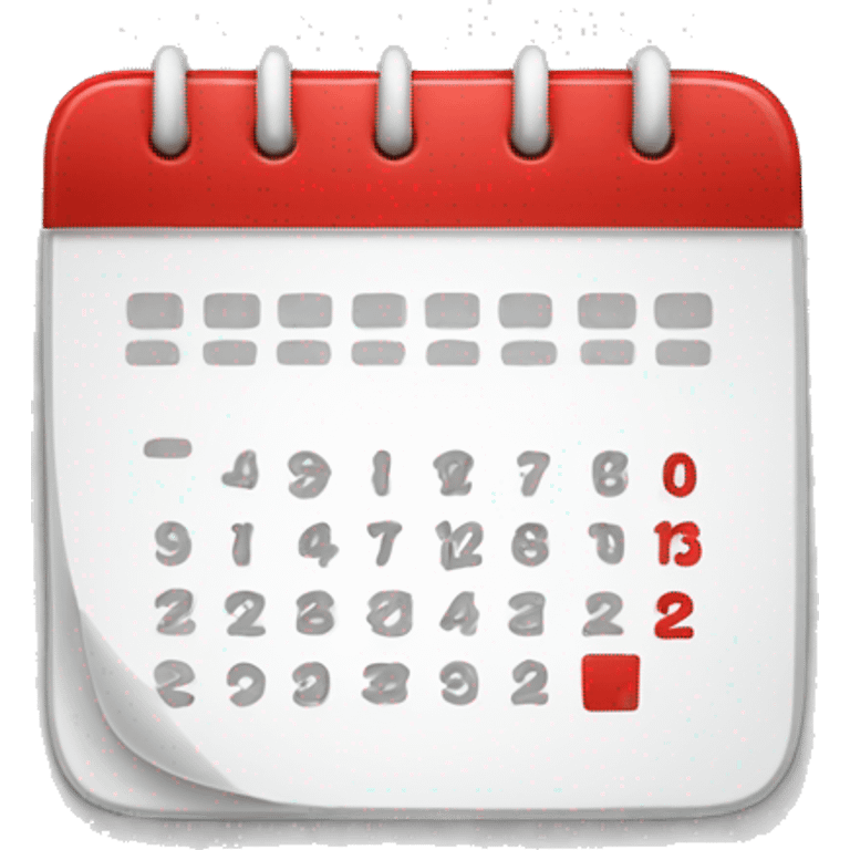 red and white calendar icon emoji