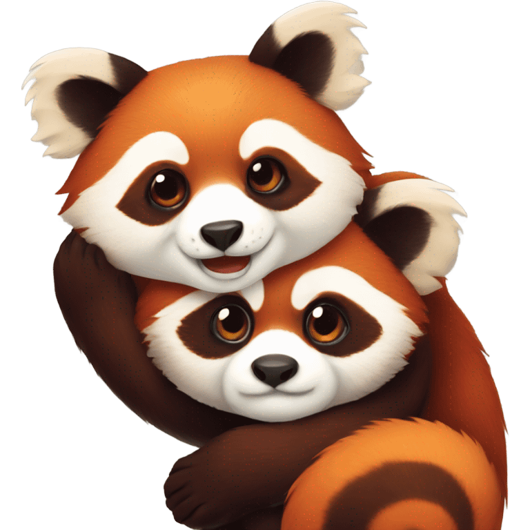 red pandas cuddling emoji