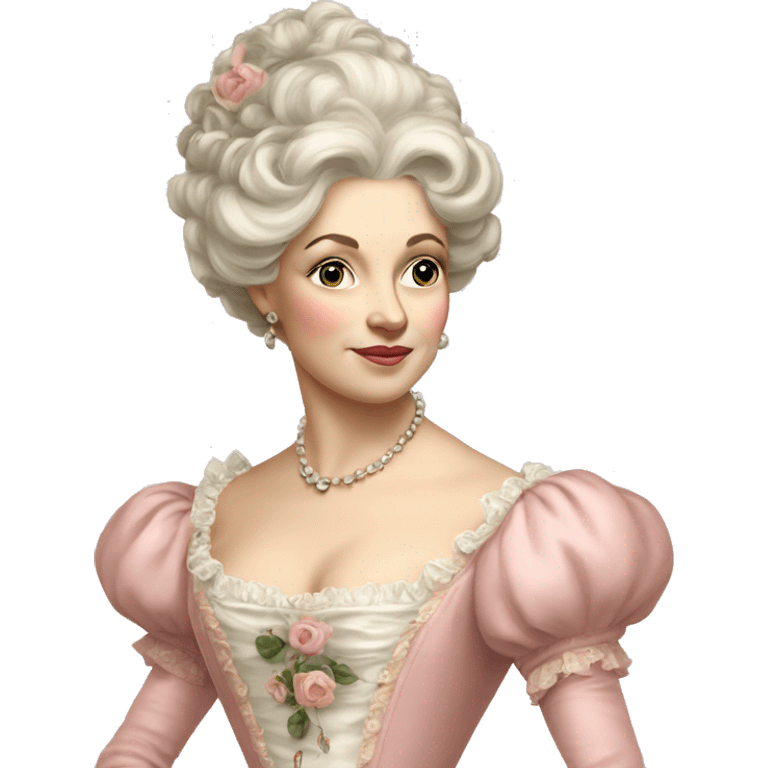 vintage rococo white woman in a light pink gown  emoji