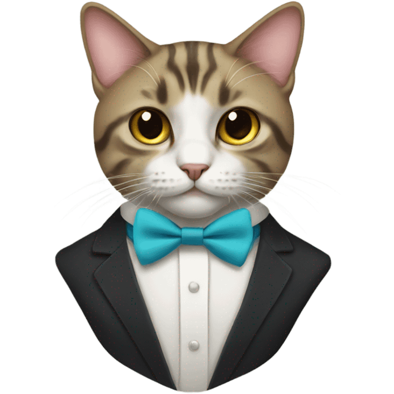 Cat wearing a bow tie emoji