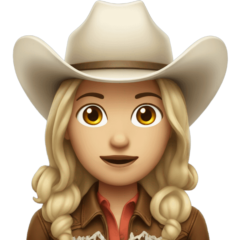 white cowgirl with brown hair emoji