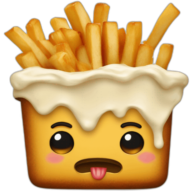 Poutine qui mange une poutine emoji