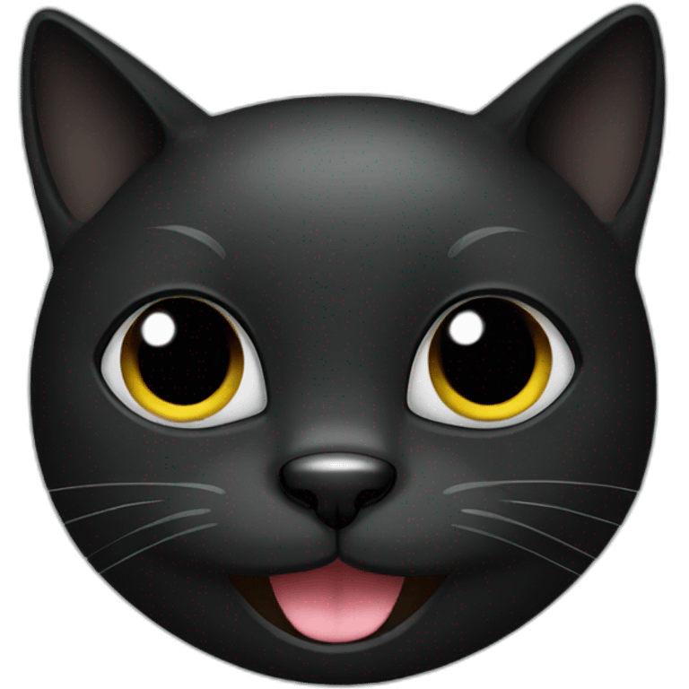 Black happy cat face emoji