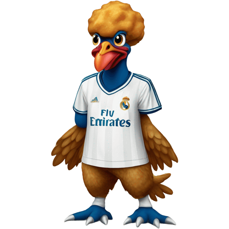 Dino chicken nugget wearing a Real Madrid jersey emoji