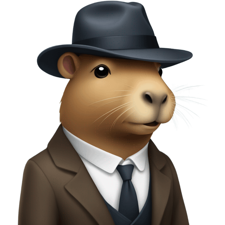 capybara secret agent fedora emoji