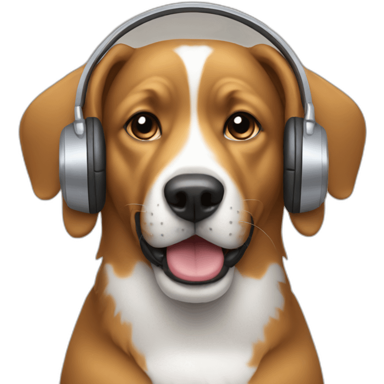 Dog wearing headphones  emoji